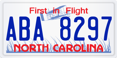 NC license plate ABA8297