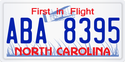 NC license plate ABA8395