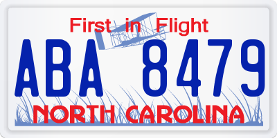 NC license plate ABA8479