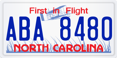 NC license plate ABA8480