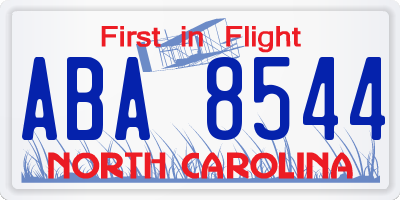 NC license plate ABA8544