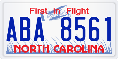 NC license plate ABA8561