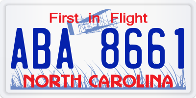NC license plate ABA8661