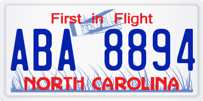 NC license plate ABA8894