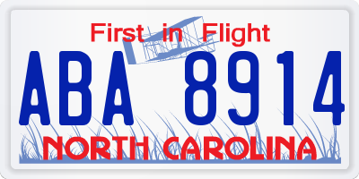 NC license plate ABA8914