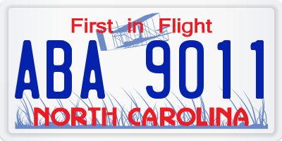 NC license plate ABA9011