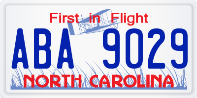 NC license plate ABA9029
