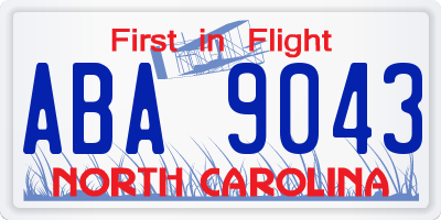 NC license plate ABA9043