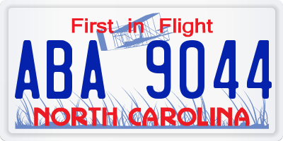 NC license plate ABA9044