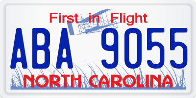 NC license plate ABA9055