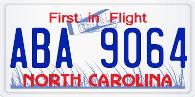 NC license plate ABA9064