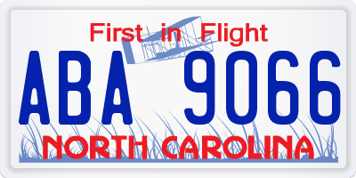 NC license plate ABA9066