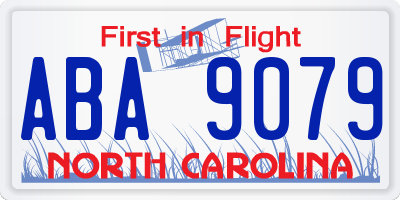 NC license plate ABA9079