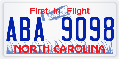 NC license plate ABA9098