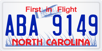 NC license plate ABA9149