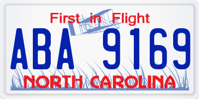 NC license plate ABA9169