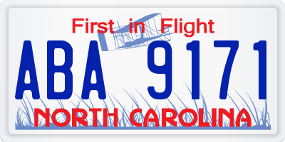 NC license plate ABA9171