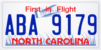 NC license plate ABA9179