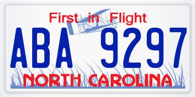 NC license plate ABA9297