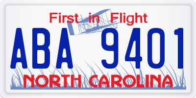 NC license plate ABA9401