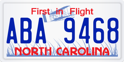 NC license plate ABA9468