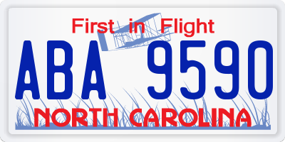 NC license plate ABA9590