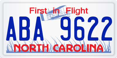 NC license plate ABA9622