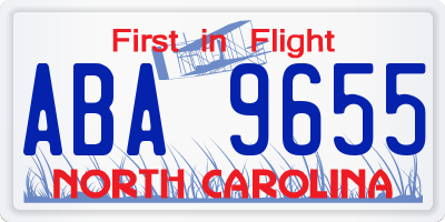 NC license plate ABA9655