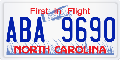 NC license plate ABA9690