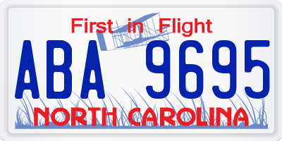 NC license plate ABA9695
