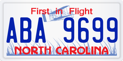 NC license plate ABA9699