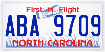 NC license plate ABA9709