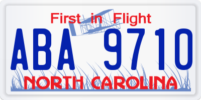NC license plate ABA9710