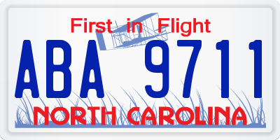 NC license plate ABA9711