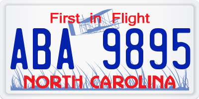 NC license plate ABA9895
