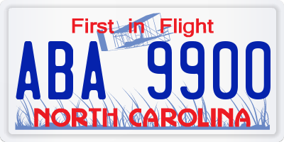 NC license plate ABA9900