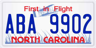 NC license plate ABA9902