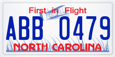 NC license plate ABB0479