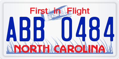 NC license plate ABB0484