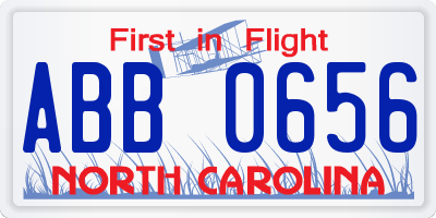 NC license plate ABB0656