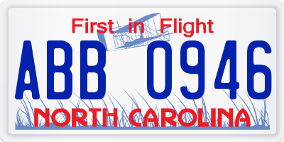NC license plate ABB0946