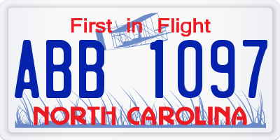 NC license plate ABB1097