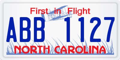 NC license plate ABB1127