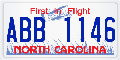 NC license plate ABB1146