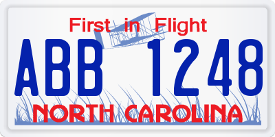 NC license plate ABB1248