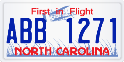 NC license plate ABB1271