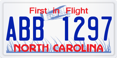 NC license plate ABB1297