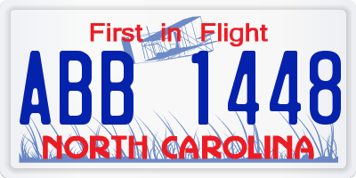 NC license plate ABB1448