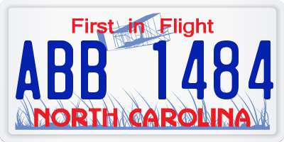 NC license plate ABB1484