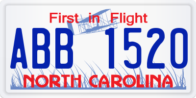 NC license plate ABB1520